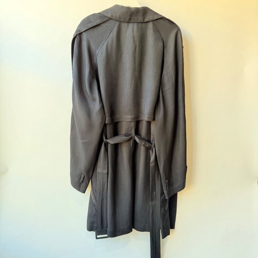 Alexander Wang Black Lightweight Belted soft oversized Trench Coat – Size M Q6 - Picture 3 of 13